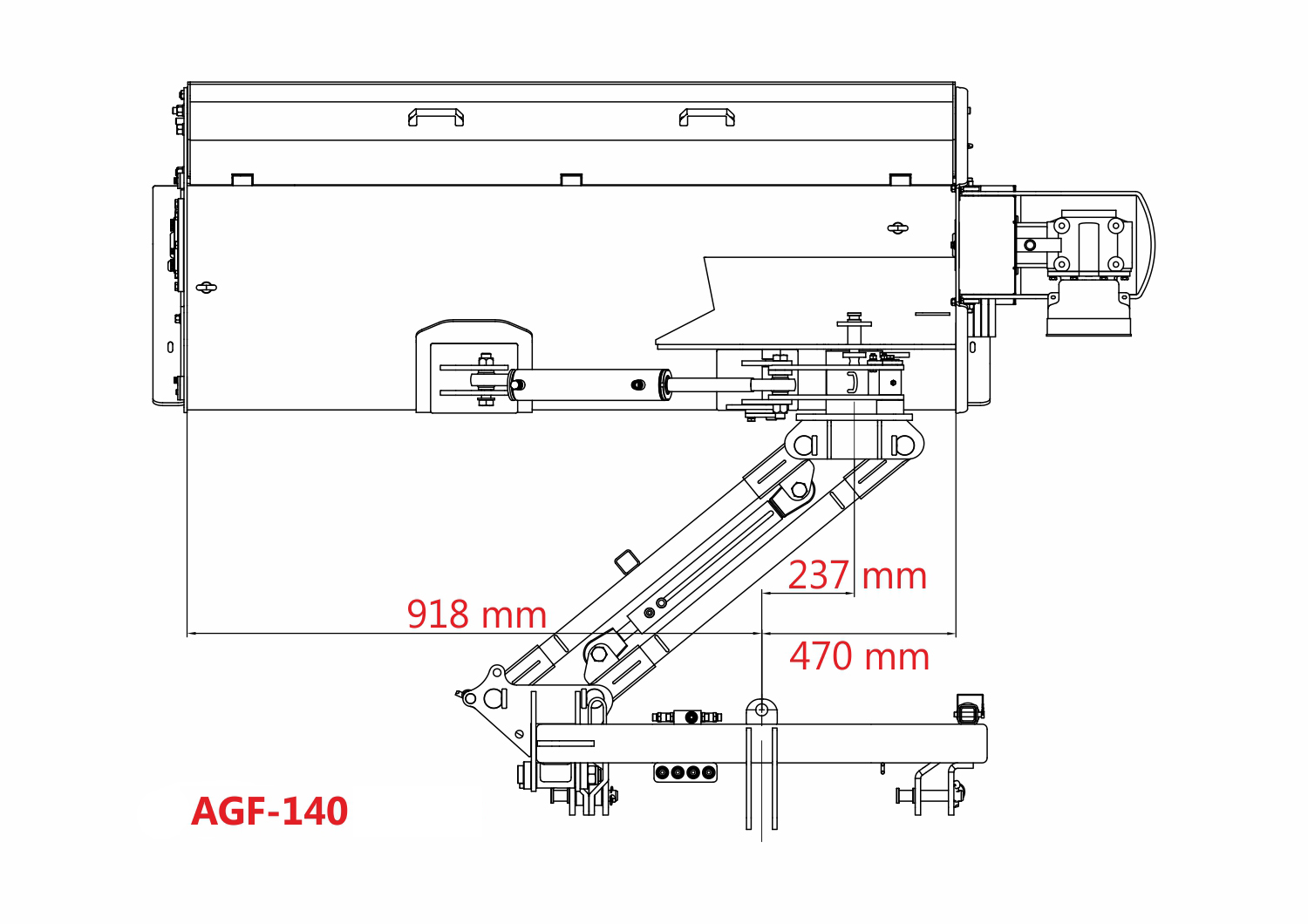 Nákres mulčovač Jansen AGF-140