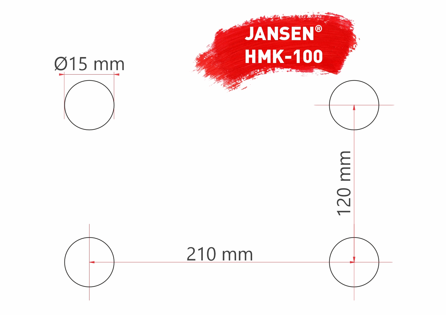 HMK-100 rozměry otvorů