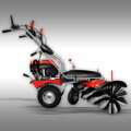 Motorové koště Zametač Jansen MKB-500 E s elektrickým startérem + kontejner + sněhová radlice