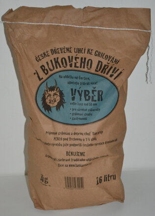 Dřevěné uhlí z bukového dříví VÝBĚR 16 litrů/3kg