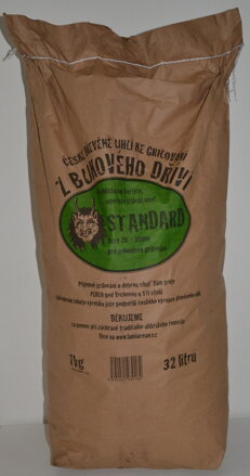 Dřevěné uhlí  z bukového dříví STANDARD 32 litrů/7kg