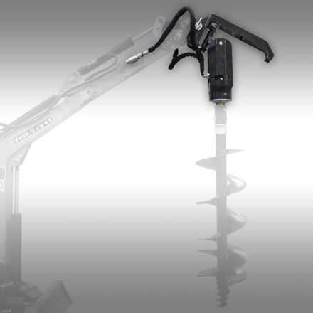 Hydraulická zemní vrtná souprava Jansen HBG-2000, mini rypadlo, traktor, přední nakladač
