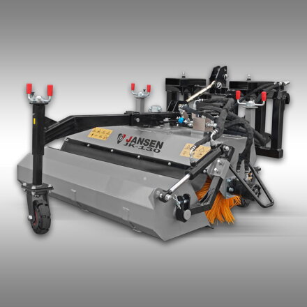 Traktorový zametač Jansen JK-130, euro pickup, univerzální koště, čelní nakladač