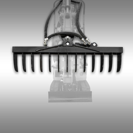 Hydraulické otočné hrábě,  shrnovač pro minirypadlo Jansen MB-800
